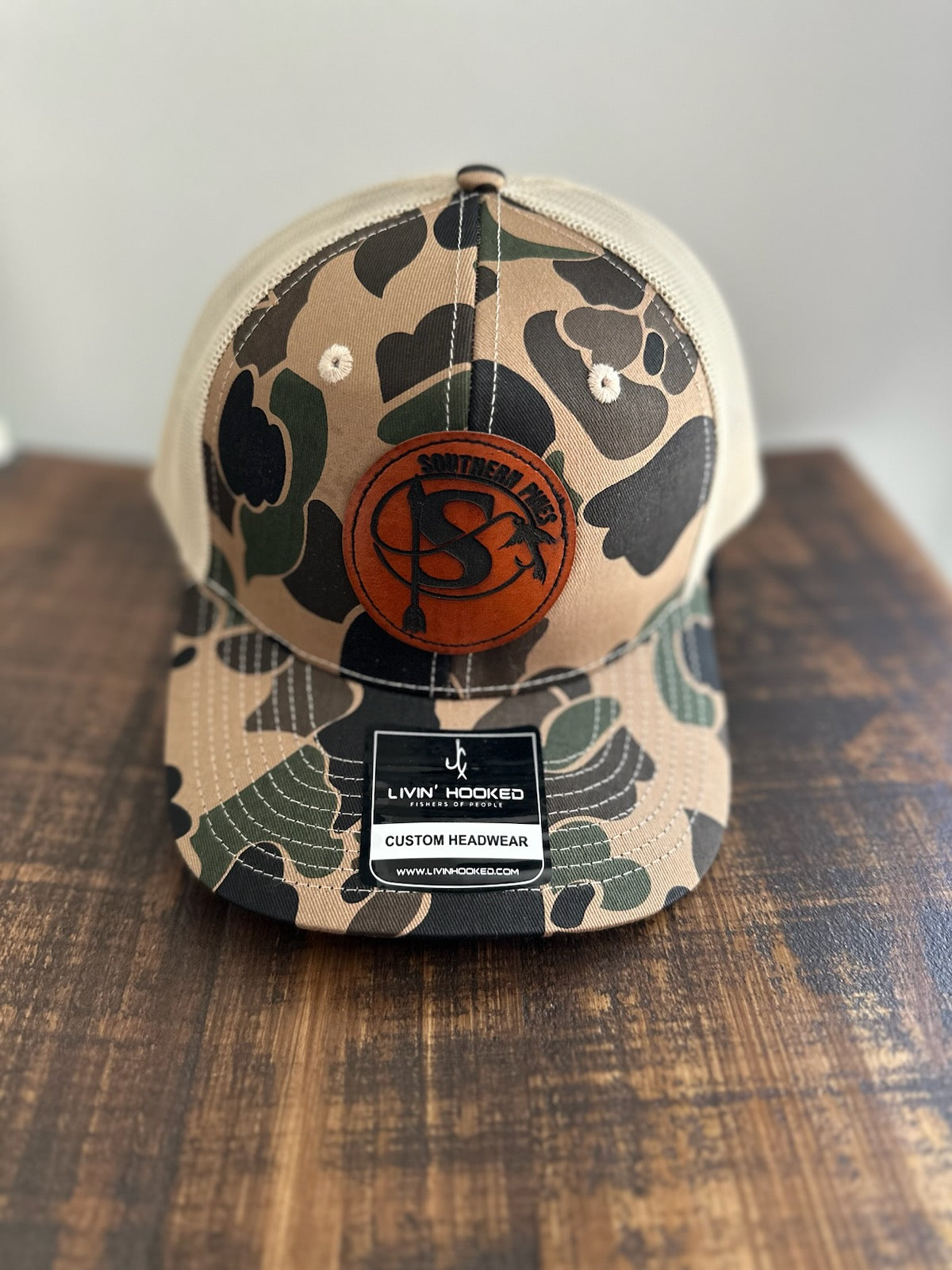 SP Tan / Camo Leather Hook Patch