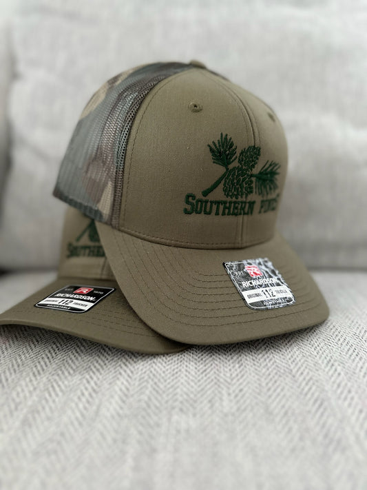 SP Green/Tan Camo Trucker